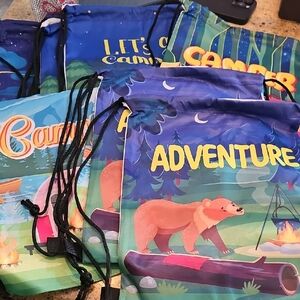 Adventure Camping Drawstring Bags for Kids